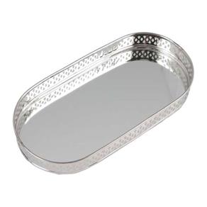 Bandeja Oval Metal Espelhado 13 Cm - Prata