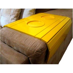 Bandeja para Braço de Sofá com Porta Copo Laqueada - Amarelo