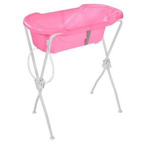 Banheira Ergonomica com Suporte - Tutti Baby - Rosa