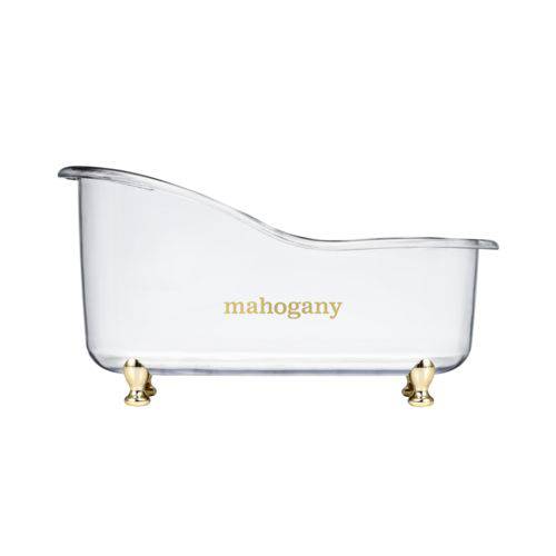Banheira Mahogany Transparente com Pés Dourado