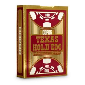 Baralho 100% Plástico Texas Hold`Em Borgonha