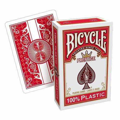 Tudo sobre 'Baralho Bicycle Prestige Rider 100% Plástico Cor Vermelho - Texas Holdem'