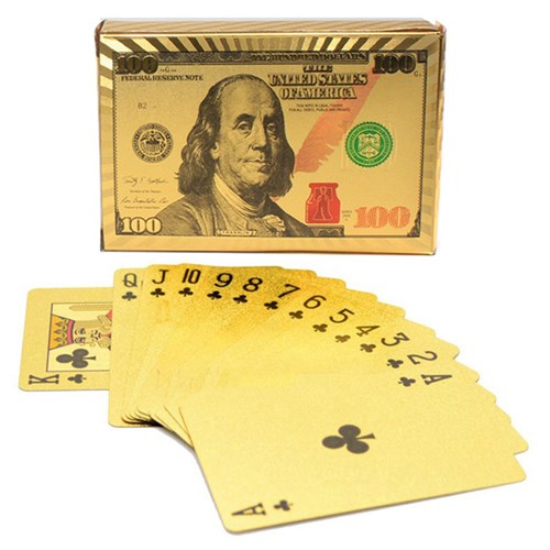 Baralho Dourado Ouro 24 K a Prova D'água Poker Truco Cartas Jogos