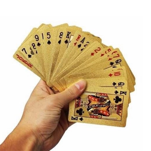 Baralho Dourado Ouro 24k Dollar Poker Cartas Jogos Pagua