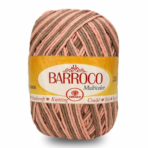 Barbante Barroco Multicolor 200g Círculo - 9372-MARROM/ROSE