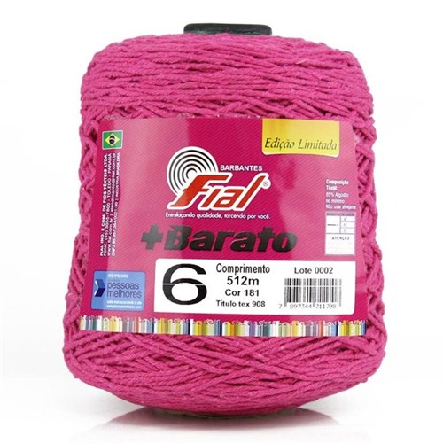Barbante Fial Colorido 500g N06 - 181-ROSA PINK