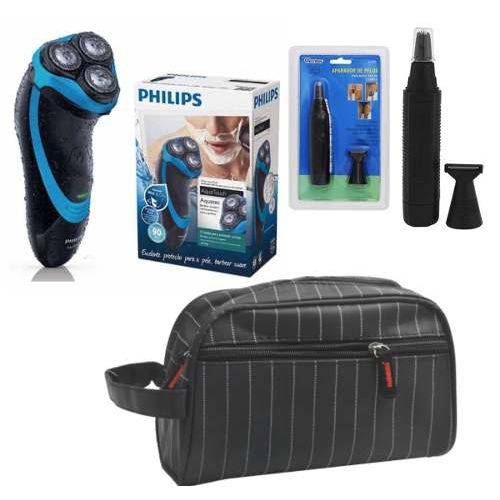 Tudo sobre 'Barbeador Philips Acqua Touch Sem Fio At756/16 Bivolt com Aparador de Pelos do Nariz e Orelha e Necessaire'