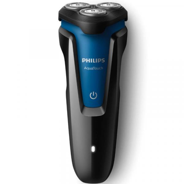 Barbeador Philips AquaThouch S1030/04 Bivolt Preto e Azul com Lâminas Autoafiadoras