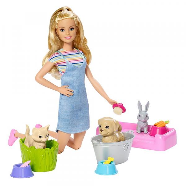 Barbie Banho de Cachorrinhos Mattel FXH11