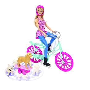 Barbie - Bicicleta com Pets - Mattel