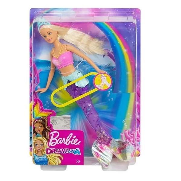 Barbie Dreamtopia Sereia com Luzes de Arco Iris Mattel Gfl82