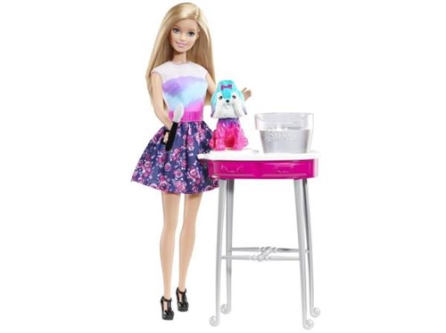 Barbie Family Cão Banho de Cores com Acessórios - Mattel
