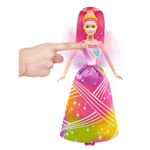 Barbie Fantasia Princesa Luzes Arco Iris Mattel