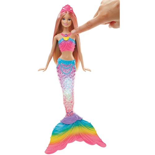 Barbie Fantasia Sereia Luzes Arco Íris Mattel