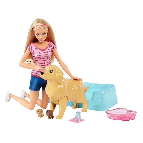 Barbie Loira Família Filhotinhos Recém Nascidos - Mattel