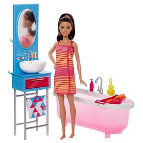 Barbie - Móvel com Boneca - Banheiro Dvx53