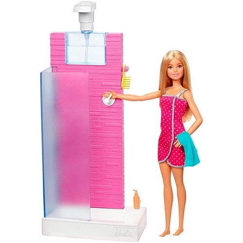 Barbie - Móvel com Boneca - Chuveiro Fxg51 - MATTEL