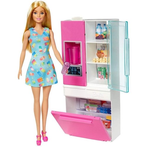 Barbie - Móvel com Boneca - Geladeira Ghl84 - MATTEL