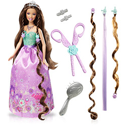 Barbie Princesa Penteado Mágico Morena / Roxo - Mattel