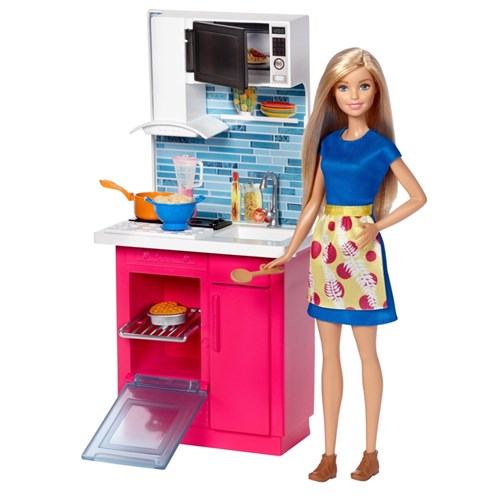 Barbie Real Cozinha com Boneca Mattel