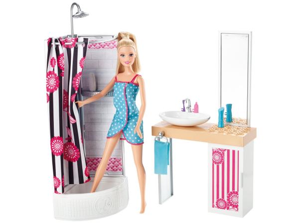 Barbie Real Móvel com Boneca - Banheiro - Mattel