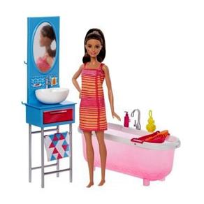 Barbie Real Móvel com Boneca - Banheiro - Mattel