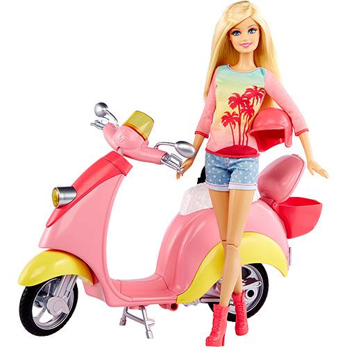 Tudo sobre 'Barbie Real Scooter e Boneca BLW81 - Mattel'