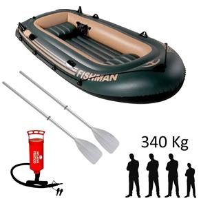 Barco Inflável Fishman 350 com Remos e Inflador para 3 Pessoas - Mor