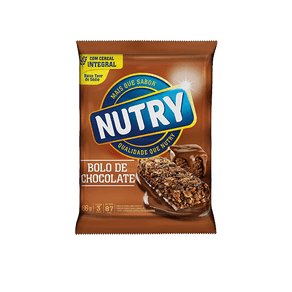 Barra de Cereal Nutry Bolo de Chocolate 66g C/ 3 Unidades