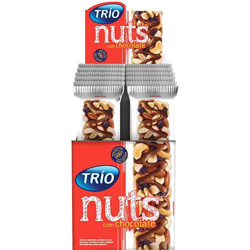 Tudo sobre 'Barra de Cereal Nuts Tradicional com Chocolate 12 Unidades - Trio'