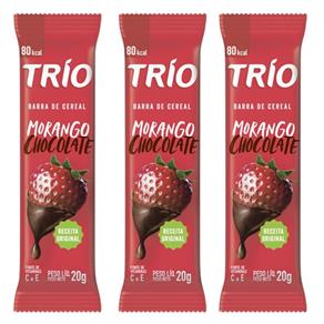 Barra de Cereal Trio com 3 Unid Morango com Chocolate
