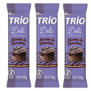 Barra de Cereal Trio com 3 Unid Mousse de Chocolate