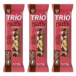 Barra de Cereal Trio Nuts com 3 Unid com Chocolate