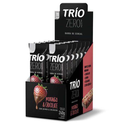 Barra de Cereal Trio Zero Açúcar com 12 Unid Morango com Chocolate