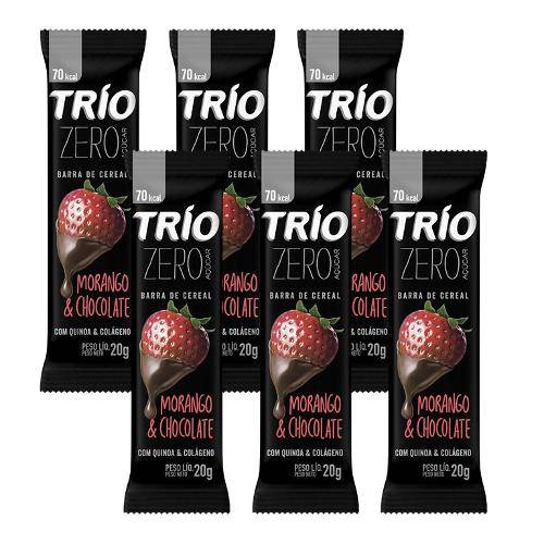 Barra de Cereal Trio Zero Açúcar com 6 Unid Morango com Chocolate