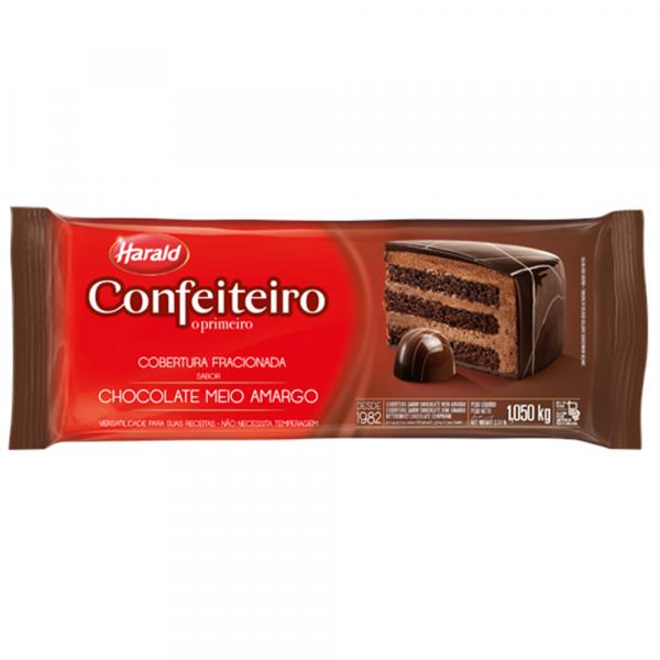 Barra de Chocolate Fracionado Confeiteiro Meio Amargo 1,05kg - Harald