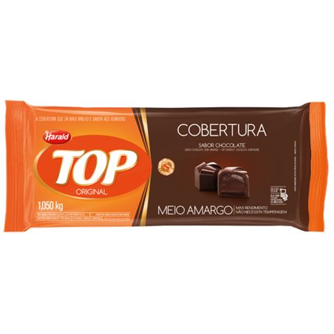 Barra de Chocolate Fracionado Top Meio Amargo 1,05kg - Harald