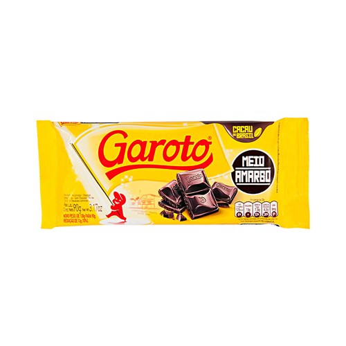 Barra de Chocolate Meio Amargo Garoto - 90G