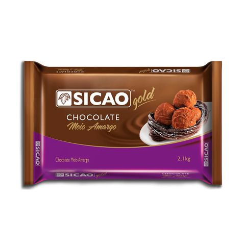Barra de Chocolate Meio Amargo Gold 2,1kg - Sicao
