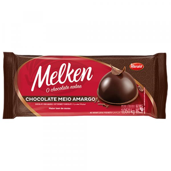 Barra de Chocolate Melken Meio Amargo 1,05kg - Harald