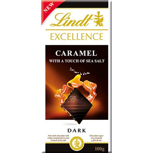Tudo sobre 'Barra de Chocolate Suíço Excellence Caramelo & Sea Salt Dark Lindt 100g'