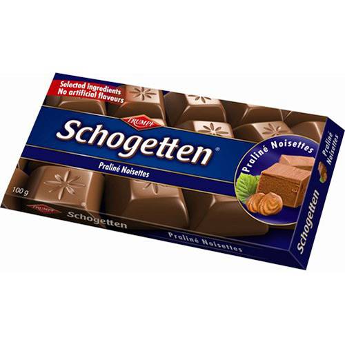 Barra em Porções de Chocolate Tipo Nougat Praline 100g - Schogetten
