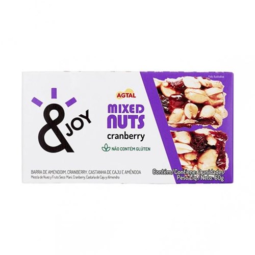Barra Mixed Nuts Joy Cranberry 30g X 2 - Agtal
