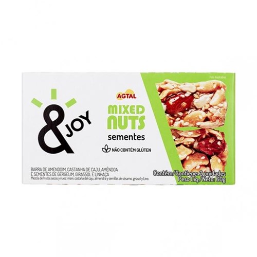 Barra Mixed Nuts Joy Sementes 30g X 2 - Agtal