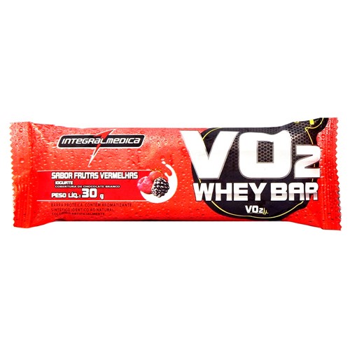Barra Proteica VO2 Whey Bar Integralmédica Sabor Frutas Vermelhas e Iogurte com 30g