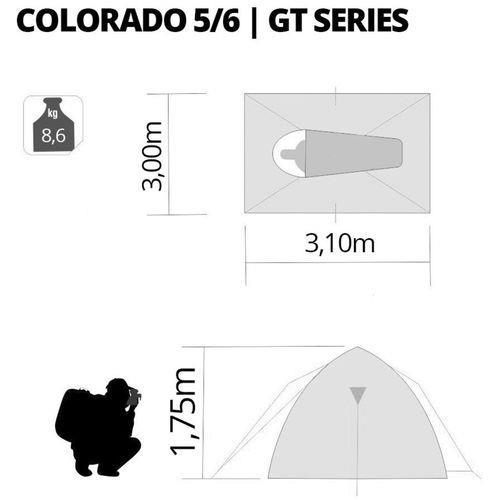 Barraca Iglu Colorado Gt para 5/6 Pessoas com Sobreteto Completo Camping Nautika
