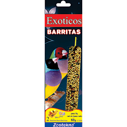 Barrinhas P/ Pássaros Exóticos 60g - Zootekna