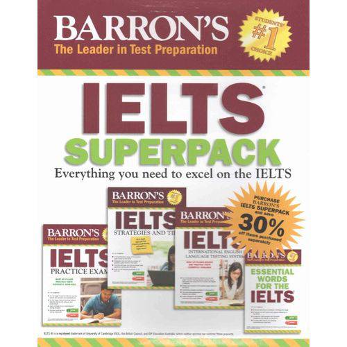 Tudo sobre 'Barron's Ielts Superpack - Four Books, Two Audio Cds And Three MP3 Audio Cds - Third Edition - Barro'