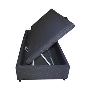 Base Box Solteiro com Baú 88cmx188cmx47cm Poliéster Quality-Flex Cinza - Cinza