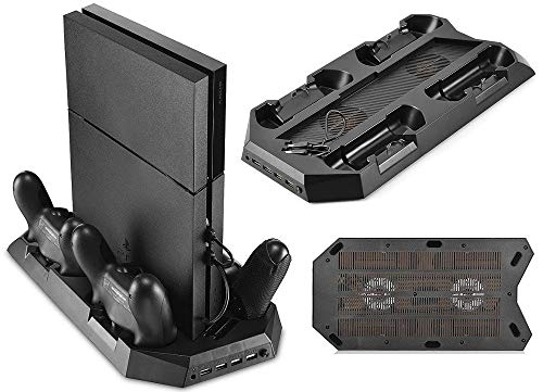 Base Vertical Cooler PlayStation 4 Fat Carregador 4 Controle